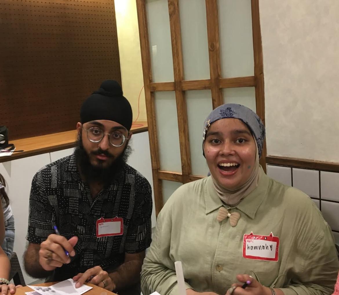 Participants sharing their zines at the workshop