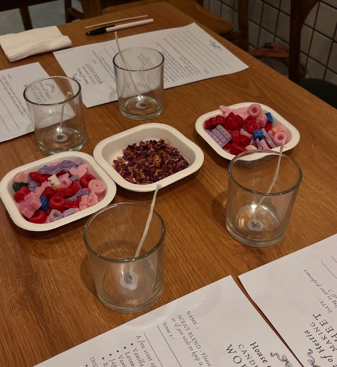 Fragrance and candle creations from the House of Hestia event
